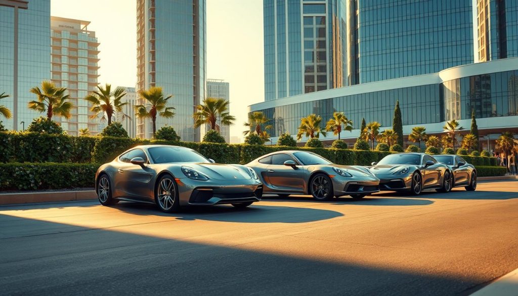 Elegant and sophisticated luxury cars gliding through a sleek, modern city landscape. Smooth, aerodynamic bodies in shimmering metallic finishes catch the warm glow of the sun. Towering glass skyscrapers and manicured greenery form a sophisticated urban backdrop. The scene exudes an air of refinement and prestige, befitting the premium class of automobiles on display. Subtle chrome accents and distinctive brand logos hint at the high-end pedigree of these vehicles. A low, wide stance and powerful engine rumbles convey their impressive performance capabilities. The overall impression is one of exclusivity, luxury, and uncompromising quality - a fitting representation of the world of premium automobiles.